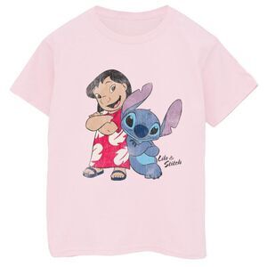 Lilo & Stitch Girls Classic Cotton T-Shirt / Baby Pink